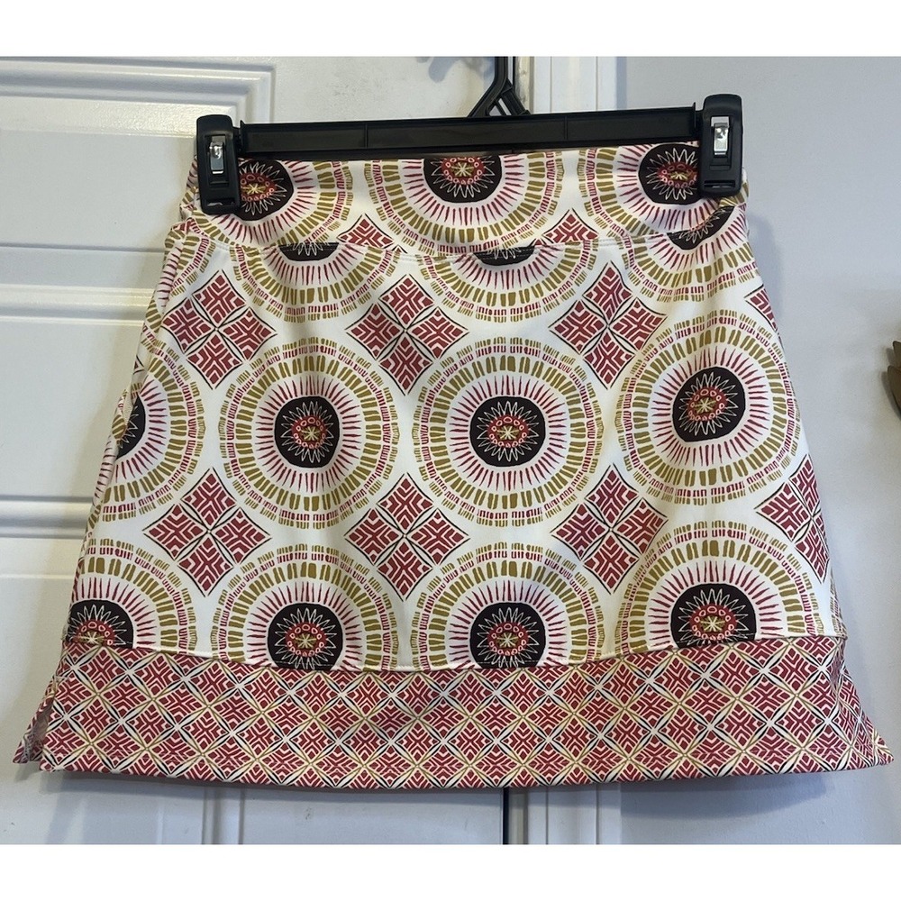 Sigrid Olsen Geometric Print Skort With pockets Golf Pickleball Tennis Active - Picture 5 of 9